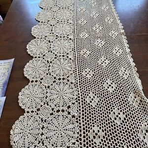 Chic Cream Cotton  Table Runner